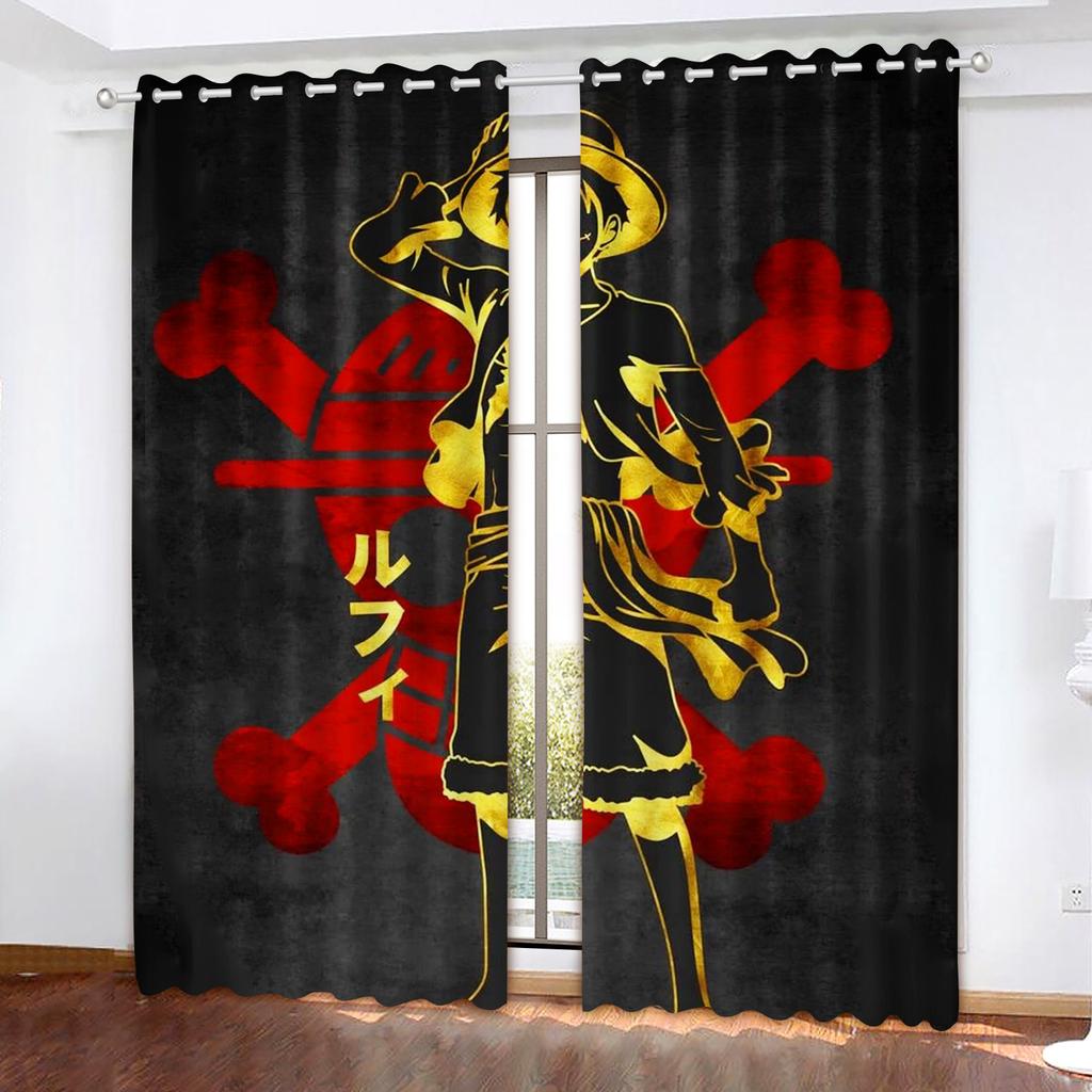 Rideau occultant Monkey D Luffy, One Piece, Polyester, Animé, Convient pour Chambre à coucher, Enfants, Adulte, Décoration de pièce, Cadeaux