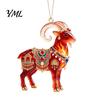Decorative Home Decoration 2D Acrylic Goat Christmas Tree Pendant, Keychain Bag Charm, Cute Sheep Rearview Holiday Party Decor Mirror Hanging Ornament