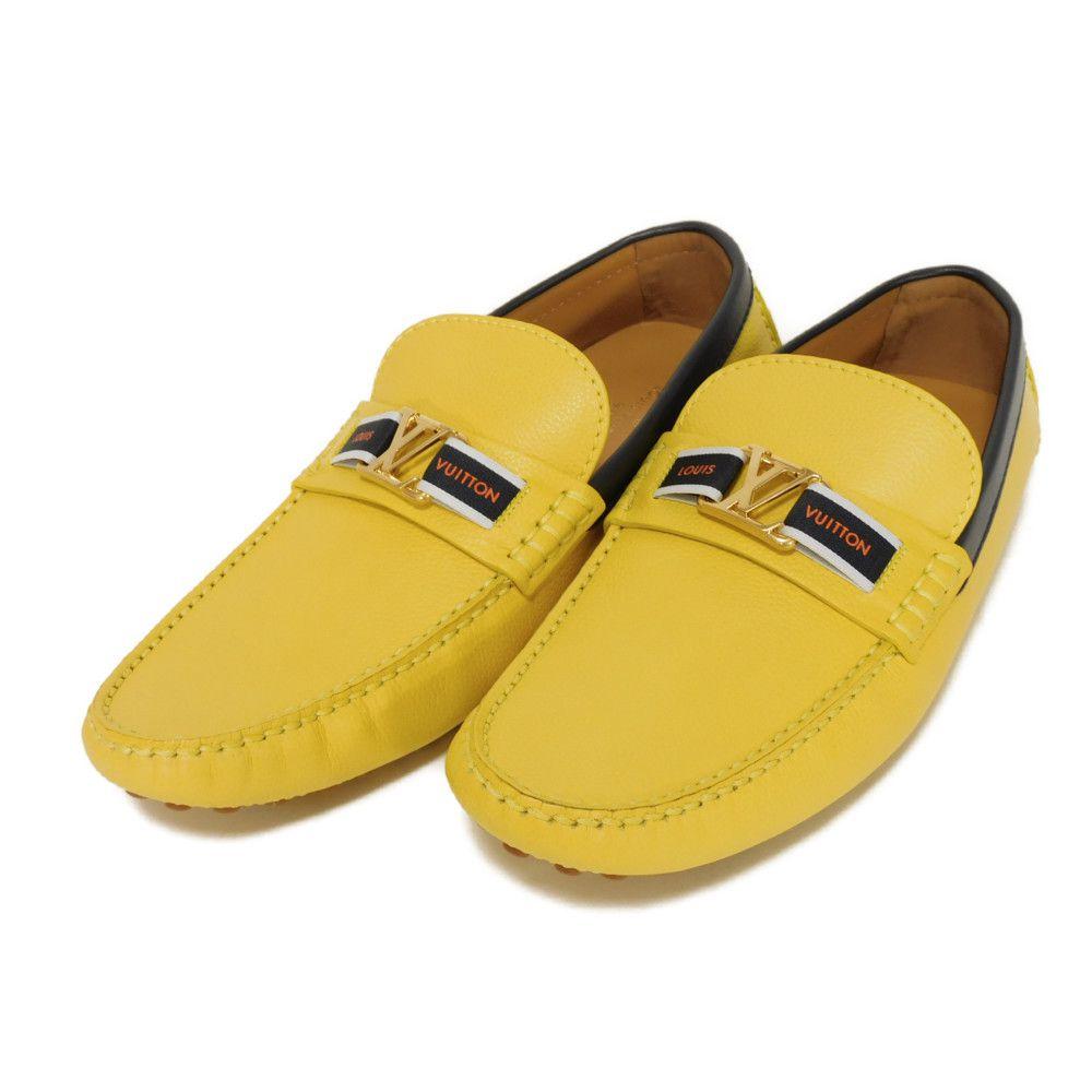

Used 12564 Hockenheim Line 7904 7 LV Logo Yellow Calfskin Driving Shoes 10.2 Excellent Condition LV Signature Jaune