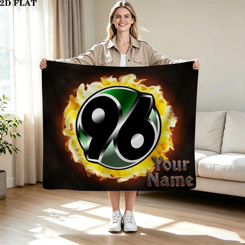 1PC Hannover 96 Custom Name Patterned Flannel Blanket Suitable For All Seasons for Home Decor Warmth and Comfort Gifts Holiday Present