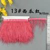 8-10 Ostrich Feather Cloth Edge Colorful Ostrich Hair Dress Performance Accessories Diy Decorative Material Feather Cloth Edge