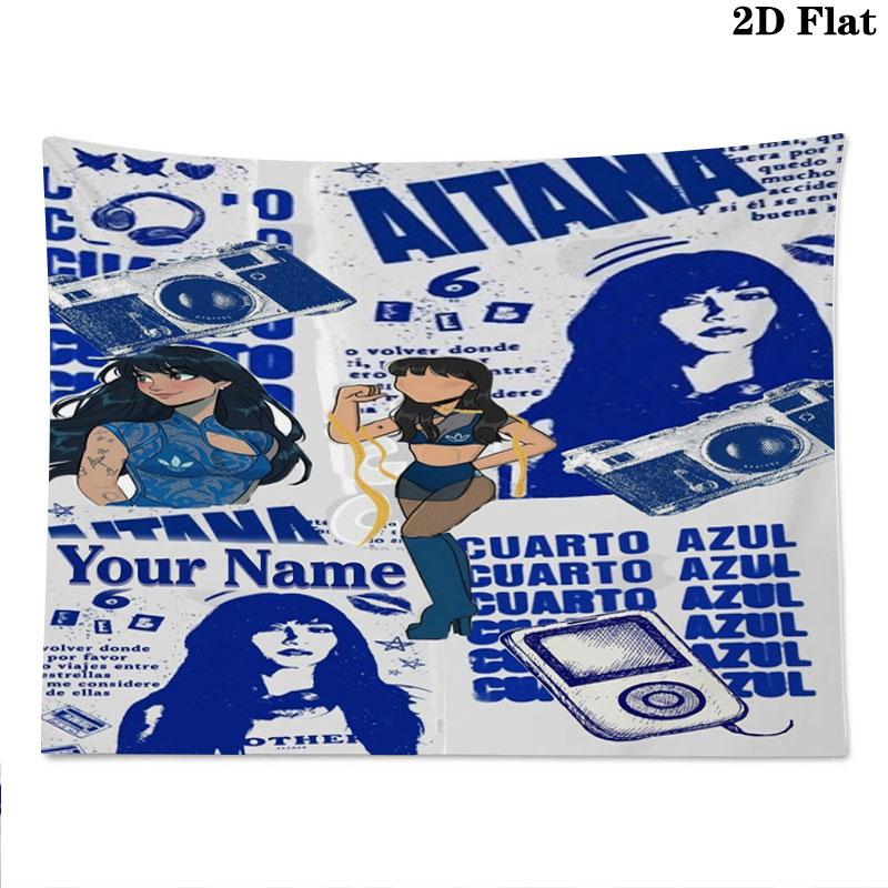 Aitana Custom Name Wall Tapestry Aesthetic Wall Hanging Printed Fabric Blanket Decorative Tapestries for Bedroom Living Room Home Decor
