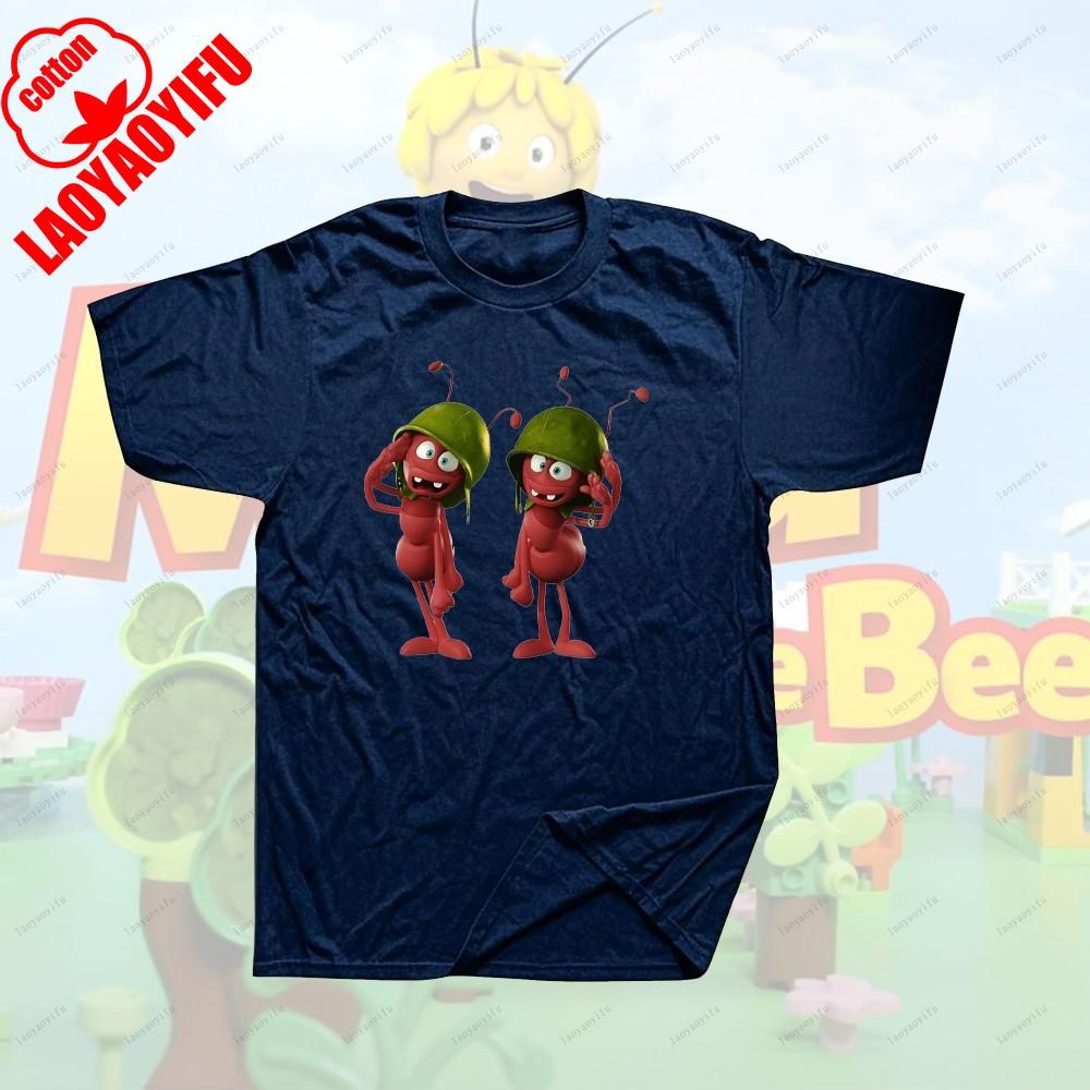 Maya The Bee Movie Cartoon Character T-shirts Maya The Bee Movie Kawaii Cartoons T Shirt Summer Breathable Camisetas