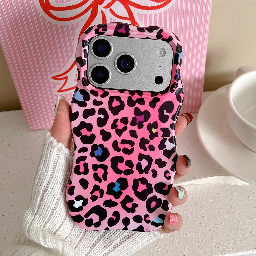 Luxury 2 In 1 Gradient Leopard Print Shockproof Protective Phone Case for IPhone 13 14 15 16 17 Pro Max Wave Edge Back Cover