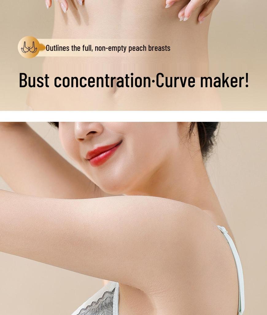 Elegant Cartoon Lace Bra for Women - Small Bust Lift, Side Support, Anti-Sagging, Wire-Free Design