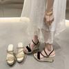 Summer Shoes Flat Platform Peep toe High Heels Sandals Fashion Ladies Party Shoes Woman Wedges Sandals Black Beige Plus Size 41