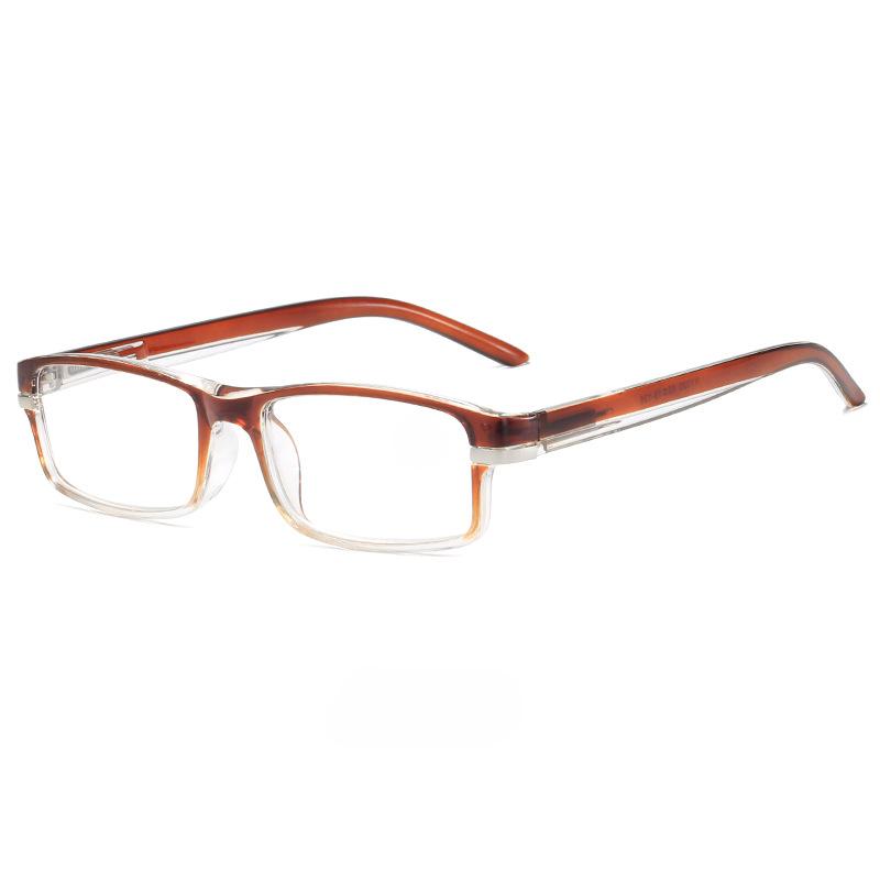 

Ретро женские очки для чтения Защита глаз ПК Квадратные очки без зажима для лица Пружинные дужки Очки для мужчин + 400 degrees