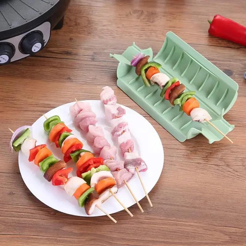 Useful Kitchen Accessories Easy Barbecue Kebab Maker Meat Brochettes Skewer Machine BBQ Grill Accessories Tools Set Quick Skewer