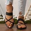 Summer New Style Flat Bottom Set Toe Slippers Women's Simple Fashion Lightweight Beach Cool Slippers Women