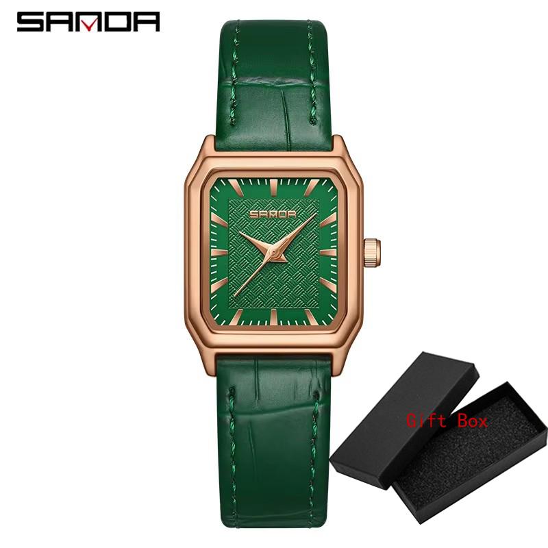 Sanda Top Brand Trendy Elegant Design Rectangle Dial Water Resistant Quartz Movement Business Women Arrival Analog Wrist Watch