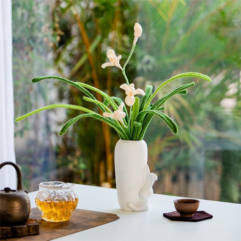 White Vase Bunny Decor Vase Spring Home Decor Modern Vase For Easter Minimalist Decor For Table Shelf