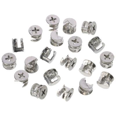 20PCS Sliver Connectors Fittings Zinc Thread Assortment Kit Connecting Cam Lock Nut  Furniture