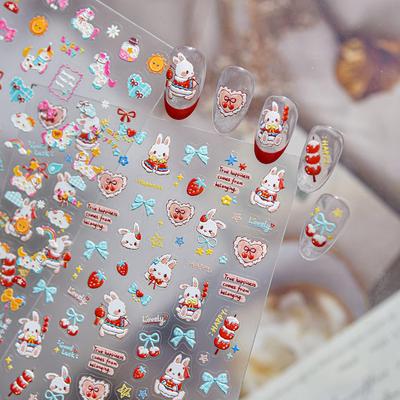 Tomoni Embossed Cute Cartoon Rabbit Nail Art Stickers