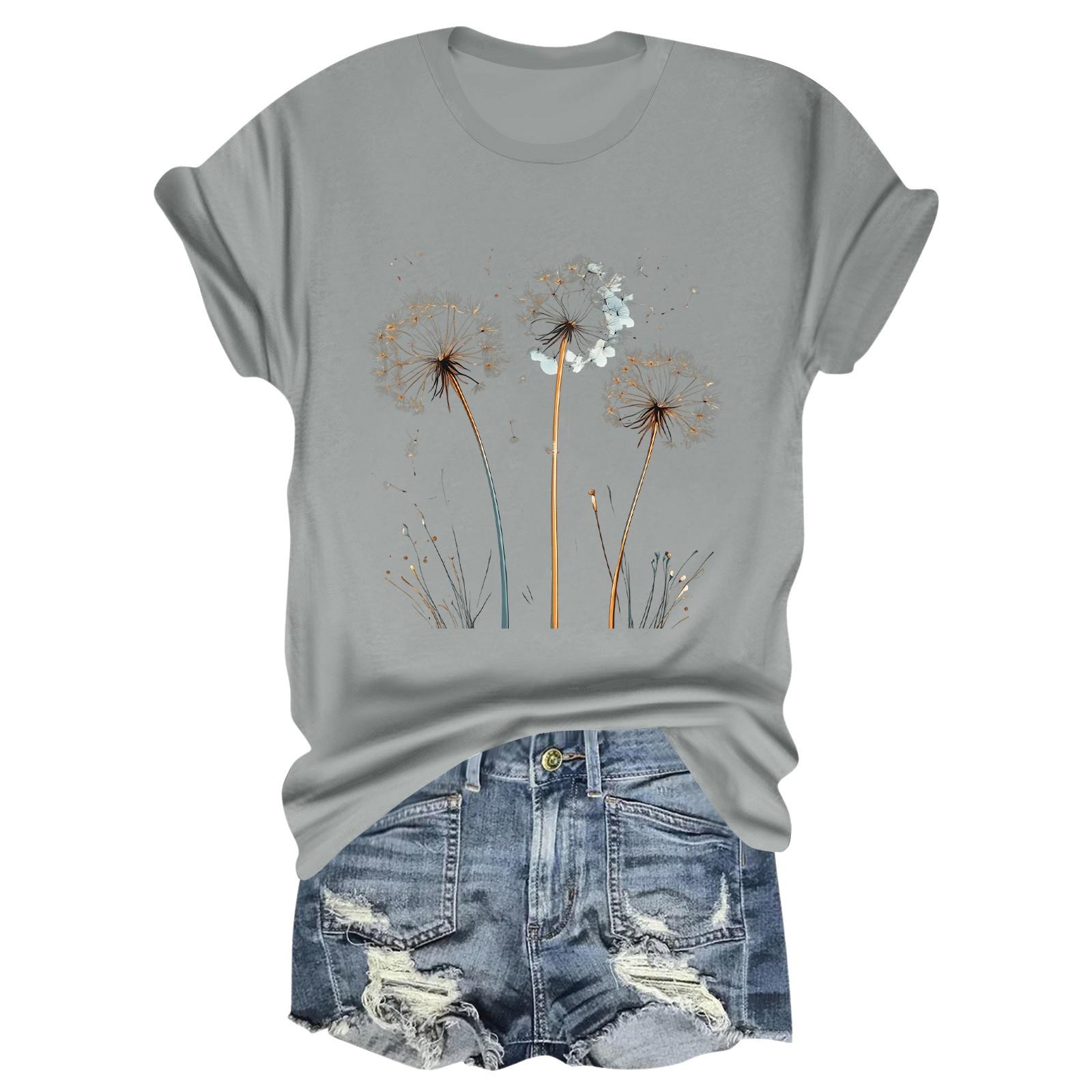Child Casual Daily Round Neck Printed Short Sleeved T-shirt Letter Top 100