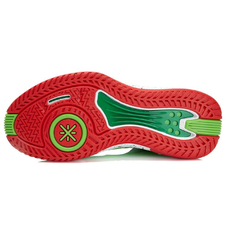 Li Ning Wade Fission 2.5 Mid Top Basketball Shoes Unisex Green Red ABFK031-4
