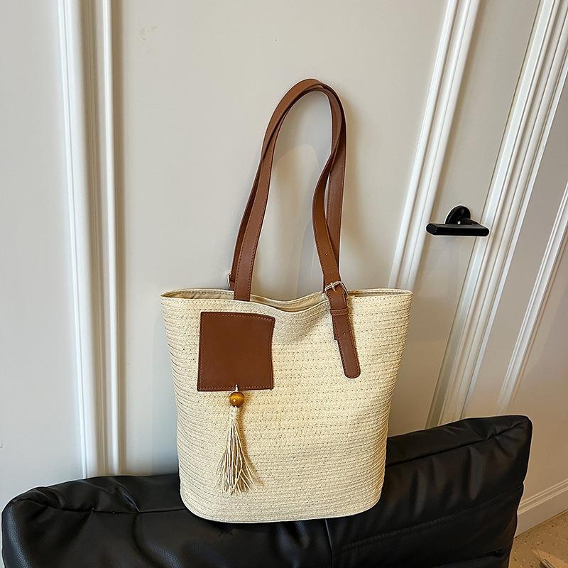 Summer Woven Bags, Women's Armpit Bags, Fashionable and Simple Hand-woven Straw Bags, Shoulder Bags, Large-capacity Mommy.