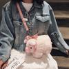 Pig Plush Mini Bag For Women With Zipper Closure And Inner Pocket For Daily Use