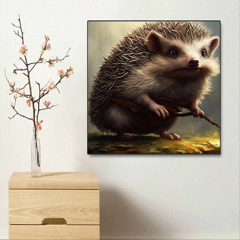 New Arrival 5D DIY Full Circle Diamond Painting "Hedgehog" Embroidery Cross Stitch Home Decor Gift