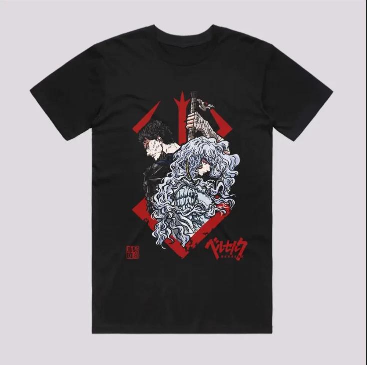 Anime Berserk Battle Art Japanese Style Black Tshirt Size S4XL S