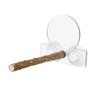 Bird Perch Suction Cup Window Stand Natural Wood Standing Climbing Bar