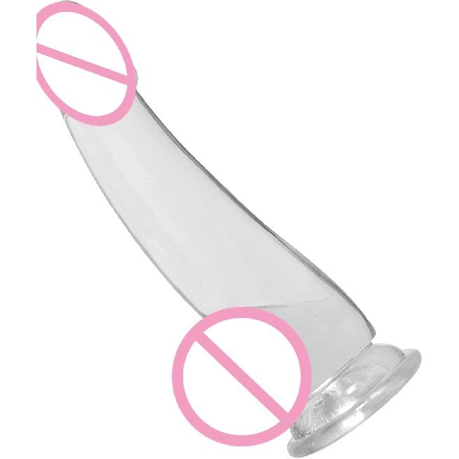 Mixed Color Crystal Anal Plug Penis Women's Transparent Masturbation Stick plus-Sized Small and Medium Color Simulation Dildo Cannon