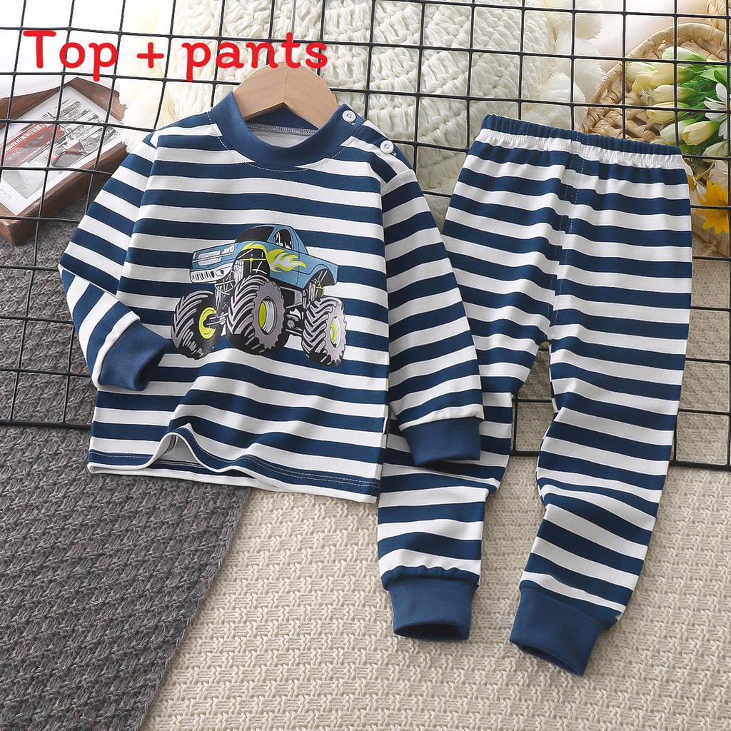 Baby Cotton Pajamas Set With Cartoon Prints For Kids Age 3 To 8 Years