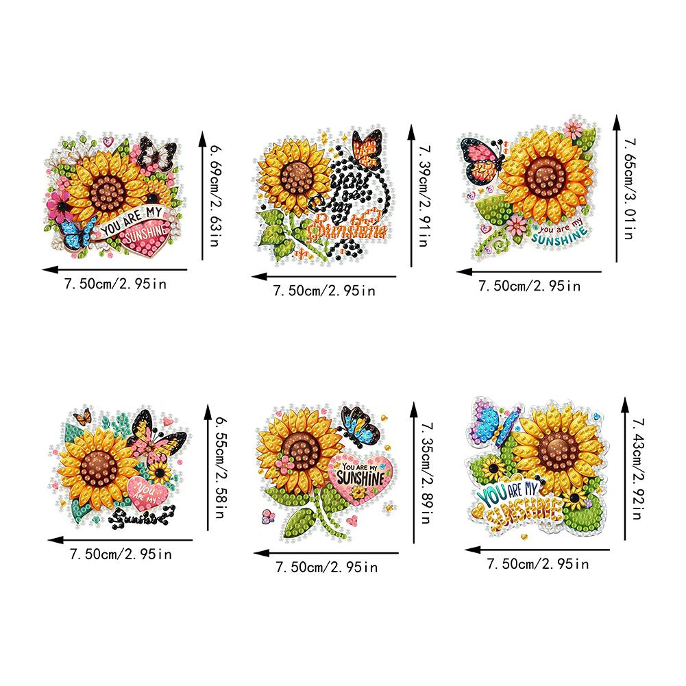 6Pcs Acrylic Animal Diamond Art Fridge Magnet Diamond Painting Refrigerator Magnet DIY Fridge Stickers for DIY Crafts Party Gift