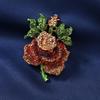 Vintage Rhinestone Rose Brooch: Elegant Women's Fashion Accessory for Winter Coats