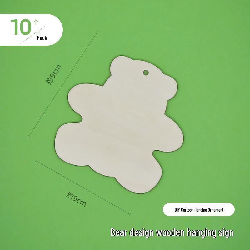 Children's DIY Wishing Tags: Cartoon Ornaments for Painting - Blank Wooden Tags with Hemp Rope for Christmas or Arbor Day.