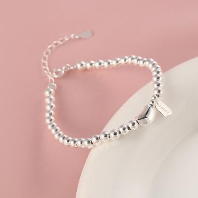 Stříbrný korálkový náramek dívka Qixi dárek pro přítelkyni náramek Ins Všestranná ruční šňůrka lehké luxusní šperky budoár na ruce