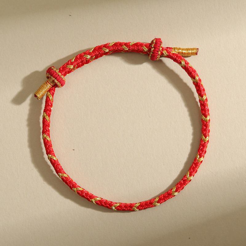 Handmade Zodiac Year of the Horse Red String Bracelet - Ethnic Style Woven Thread for Men & Women