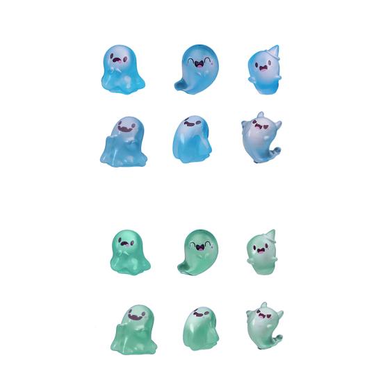 Glow in The Dark Mini Ghost Figures with Box Luminous Small Resin Ghost Figurine Miniature Ghost Garden Decor for Halloween Party Favors