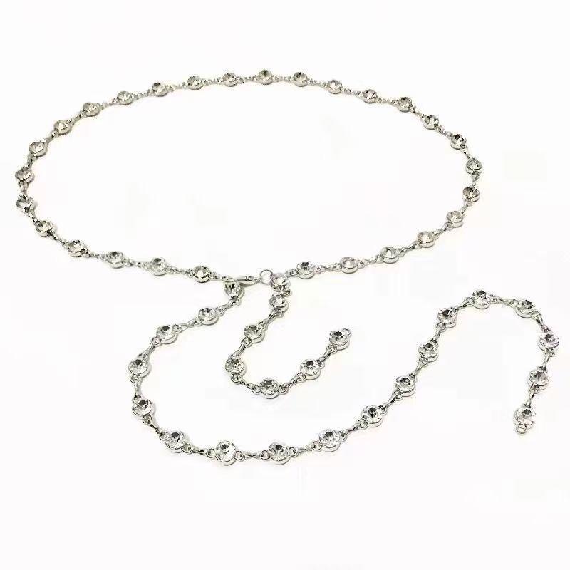 Rhinestone-Embellished Women s Waist Chain Fashion Accessory