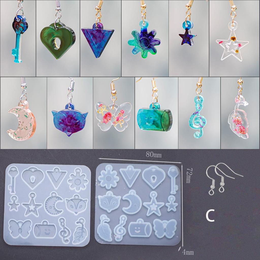 1PC DIY Butterfly Pendant Grinding Tool Love Earrings Silicone Earrings Silicone Mold Jewelry Handmade