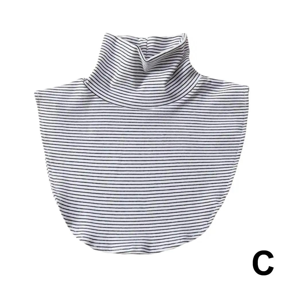 2024 New Winter Modal High Nack Fake Collar Women Solid Detachable Fashion Color Warm Collar Jersey Turtleneck Elastic B7B8