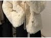 Women's Petite Chenille Angora Fur Coat - Winter 2025 Collection: Loose Fit, Plus Cotton, Stylish and Soft