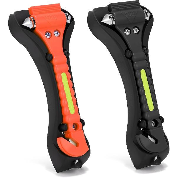 Window Breaker Tool, 2-in-1 Emergency Escape Tool with Window Orange + Black
