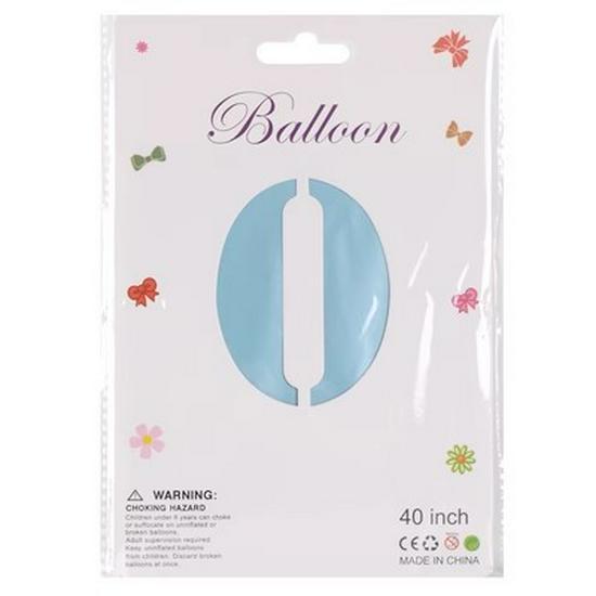 40" Baby Blue Number Foil Balloon for Birthdays, Weddings, Anniversaries, and Party Decorations.