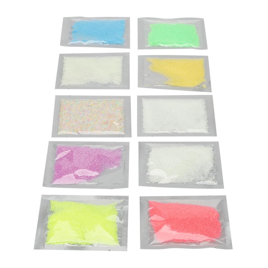 10pcs 10g Nail Luminous Sand Powder Decoration Mixed Color Nail Candy Sand Powder for Manicure Art