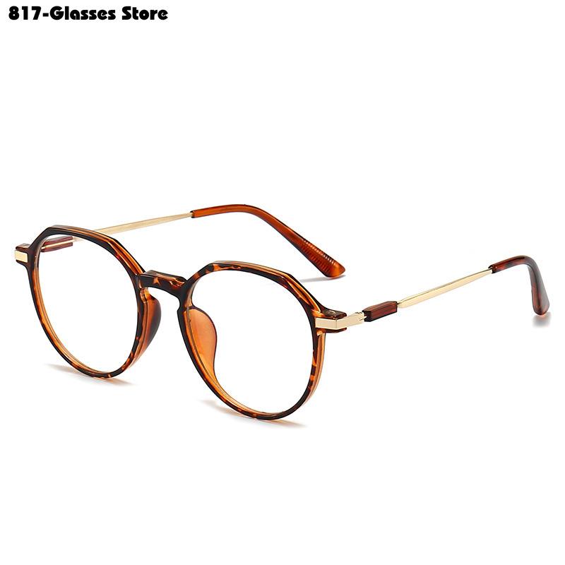 Fasjonable, gjennomsiktige ensfargede nærsynthetsbriller for kvinner og menn Gradvis endring av runde briller