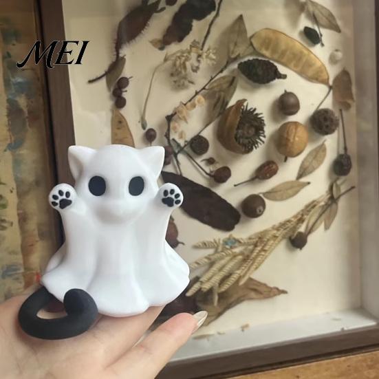 Lustige Geschenke für Katzenliebhaber Halloween Geisterstatue, Niedliche Figur, Cartoon-Thema Zimmerdekoration Spukige Dekoration für Zuhause Büro Schreibtisch Dekoration Statue