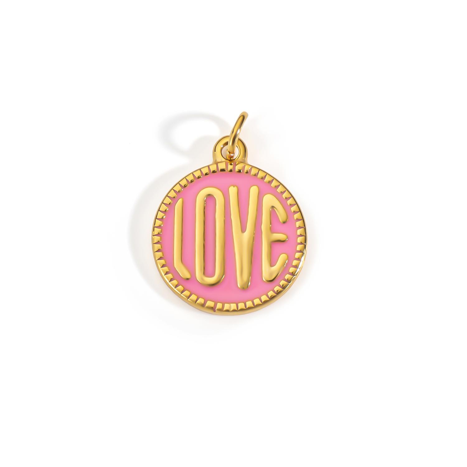 Stainless Steel Enamel Necklace Love Charm Sliver Dice Charm Coin Tulip Pendant For Women Jewelry Making Diy Valentines Gift