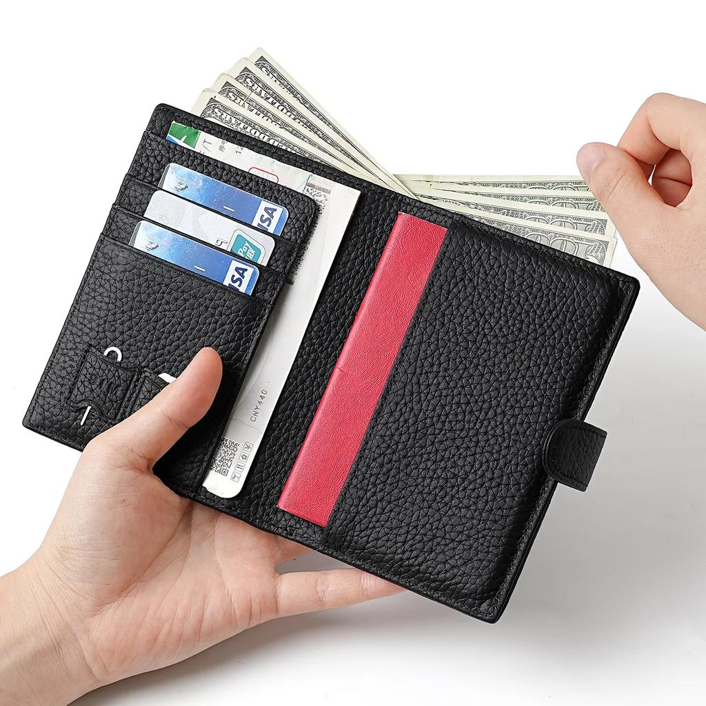 Genuine Leather Passport Holder Waterproof Rfid Blocking Travel Wallet Passport Covers Case with SIM card slot Passport Book