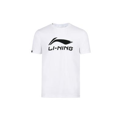 Camiseta Masculina de Manga Curta com Estampa de Logo Grande Secagem Rápida Branca AHSR789-1