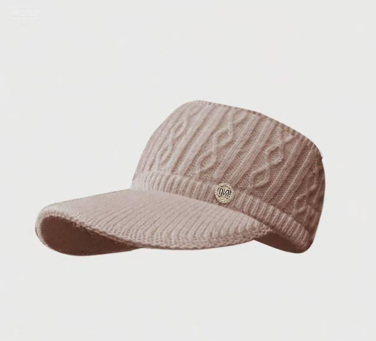 

A Must-have for Autumn and Winter, A Knitted Hollow Top Hat with Twisted Flowers, Warm and White,and A High Ponytail for Freedom хакі