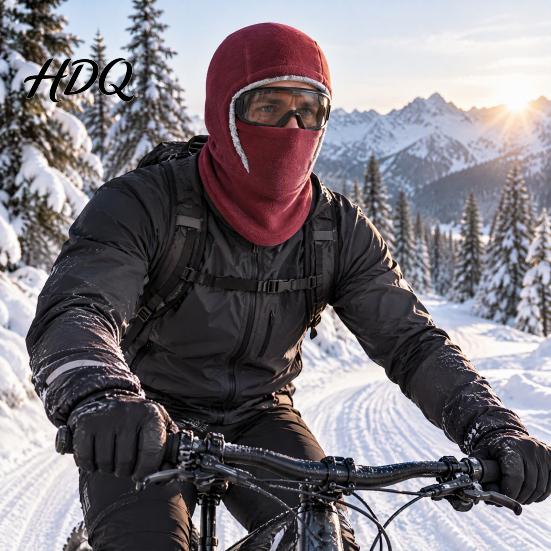 Winter Riding Accessory Fleece Cycling Face Mask Windproof Ski Mask Balaclava Comfortable Cold Weather Neck Warmer Hat Hood for Men Women Balaclava