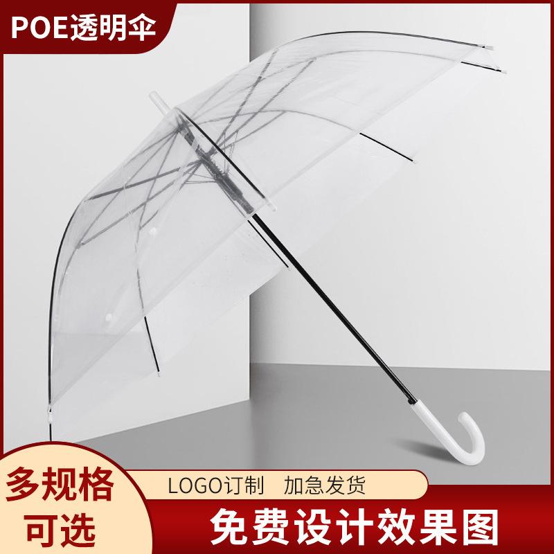 Ultra-light, strong and wind-resistant automatic long-handled transparent umbrella, advanced sense primary school children's umbrella photo artifact