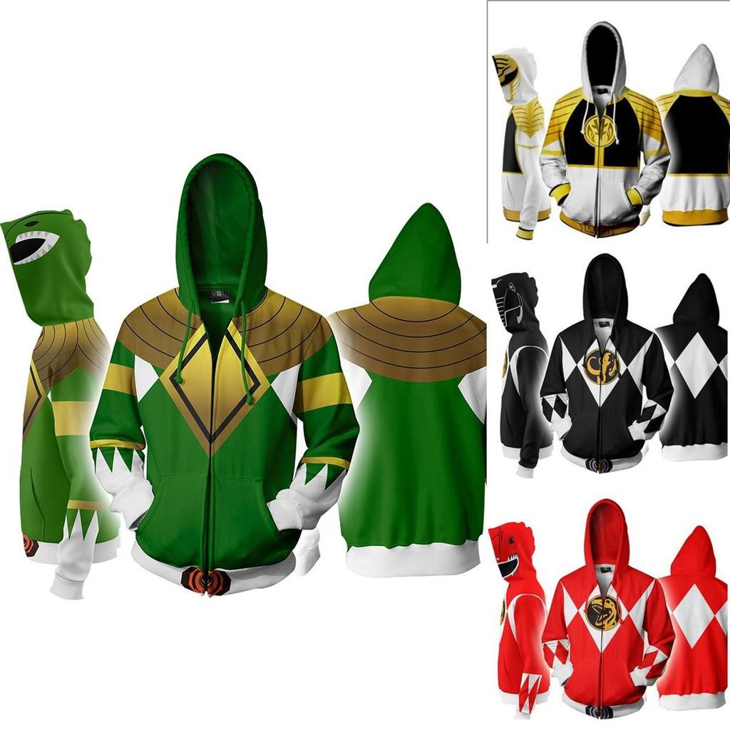 Mighty Morphin Power Rangers Cosplay 3d Printing Hoodie With Premium Quality