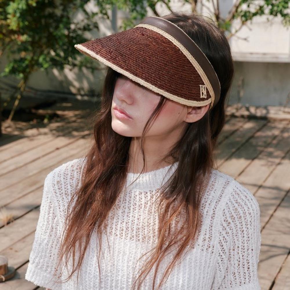 ALLINCOMPLETE Солнцезащитная шляпа из рафии 2 цвета Brown (Diana SunVisor)