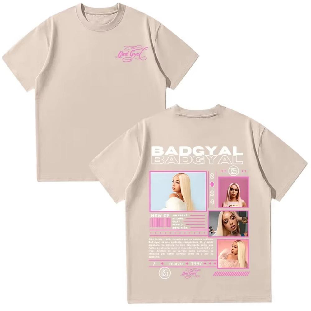 Bad Gyal T Shirts Rapper Bad Gyal Women's Tee High Quality Cotton Women Clothing Pop Men T-shirts Casual Y2K Streetwea